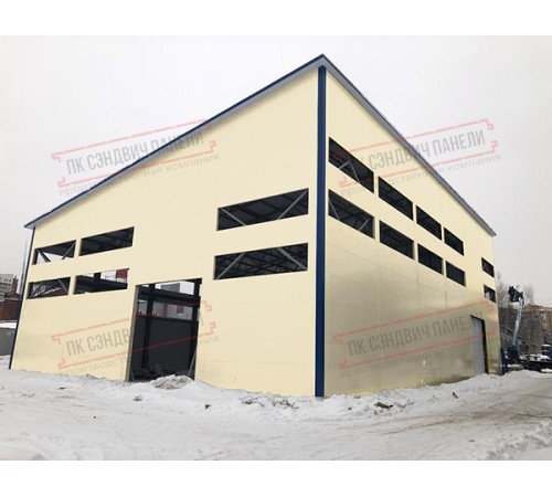 Сэндвич панели стеновые с пенополиуретаном, ширина 1200 мм, толщина 250 мм, 0.5/0.5, RAL1015