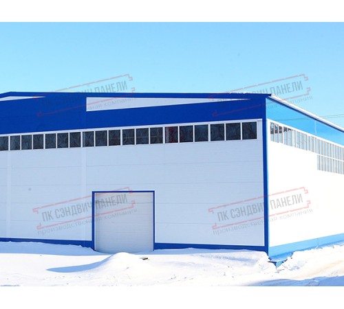 Сэндвич панели стеновые с пенополиуретаном, ширина 1200 мм, толщина 20 мм, 0.5/0.5, RAL9003