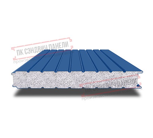 Сэндвич панели стеновые с пенополистиролом, ширина 1200 мм, толщина 120 мм, 0.5/0.5, RAL5005