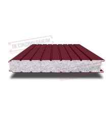 Сэндвич панели стеновые с пенополистиролом, ширина 1000 мм, толщина 20 мм, 0.5/0.5, бордо