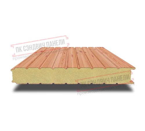 Сэндвич панели стеновые с пенополиуретаном, ширина 1000 мм, толщина 20 мм, 0.5/0.5, золотой орех