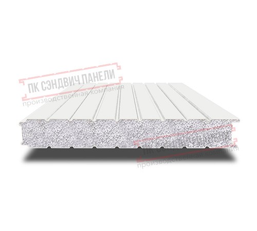 Сэндвич панели стеновые с пенополистиролом, ширина 1000 мм, толщина 120 мм, 0.5/0.5, RAL9003