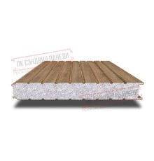 Сэндвич панели стеновые с пенополистиролом, ширина 1200 мм, толщина 300 мм, 0.5/0.5, дуб античный