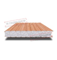 Сэндвич панели стеновые с пенополистиролом, ширина 1000 мм, толщина 180 мм, 0.5/0.5, золотой орех