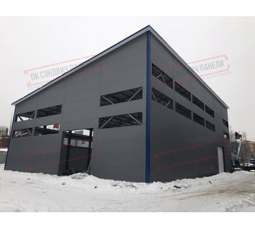 Сэндвич панели стеновые с пенополиуретаном, ширина 1000 мм, толщина 20 мм, 0.5/0.5, RAL7024