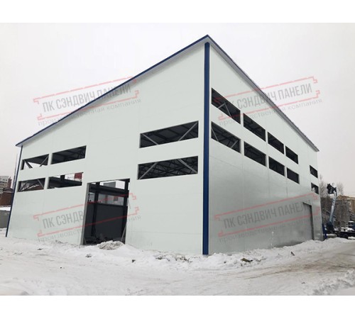 Сэндвич панели стеновые с минеральной ватой, ширина 1200 мм, толщина 160 мм, 0.5/0.5, RAL7035