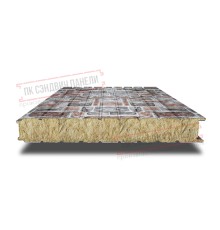 Сэндвич панели стеновые с минеральной ватой, ширина 1200 мм, толщина 20 мм, 0.5/0.5, кварцевый сланец