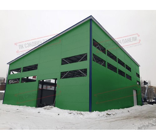 Сэндвич панели стеновые с пенополиуретаном, ширина 1000 мм, толщина 250 мм, 0.5/0.5, RAL6002