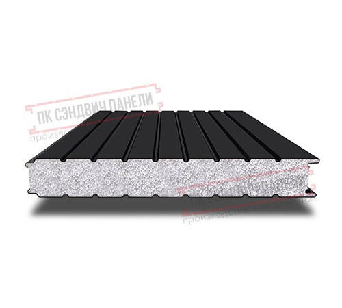 Сэндвич панели стеновые с пенополистиролом, ширина 1200 мм, толщина 150 мм, 0.5/0.5, RAL9005