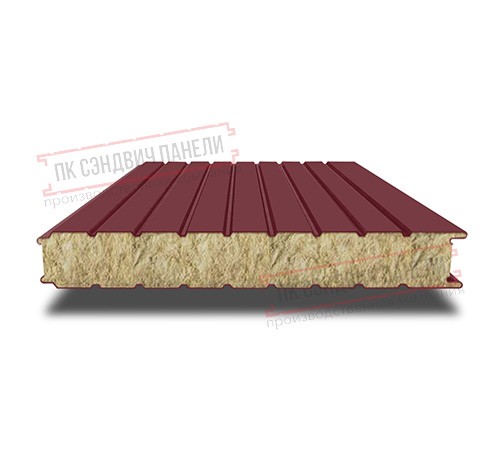 Сэндвич панели стеновые с минеральной ватой, ширина 1200 мм, толщина 50 мм, 0.5/0.5, RAL3005