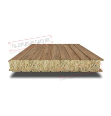 Сэндвич панели стеновые с минеральной ватой, ширина 1000 мм, толщина 10 мм, 0.5/0.5, дуб античный