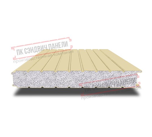 Сэндвич панели стеновые с пенополистиролом, ширина 1000 мм, толщина 40 мм, 0.5/0.5, RAL1014