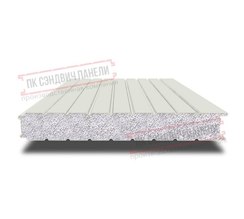 Сэндвич панели стеновые с пенополистиролом, ширина 1000 мм, толщина 150 мм, 0.5/0.5, RAL9002