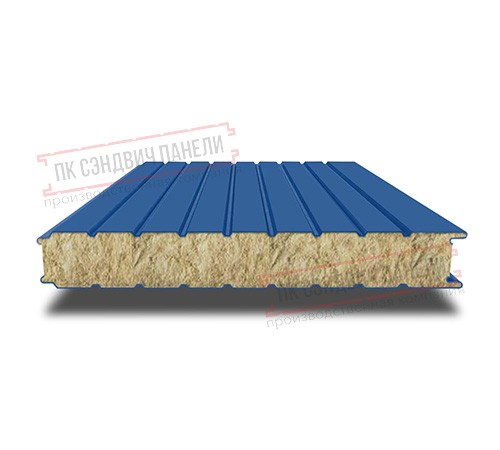 Сэндвич панели стеновые с минеральной ватой, ширина 1000 мм, толщина 50 мм, 0.5/0.5, RAL5005