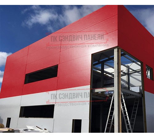 Угловая сэндвич-панель вертикальная из минеральной ваты, 0.5/0.5, ширина 1000 мм, толщина 30 мм, RAL3020