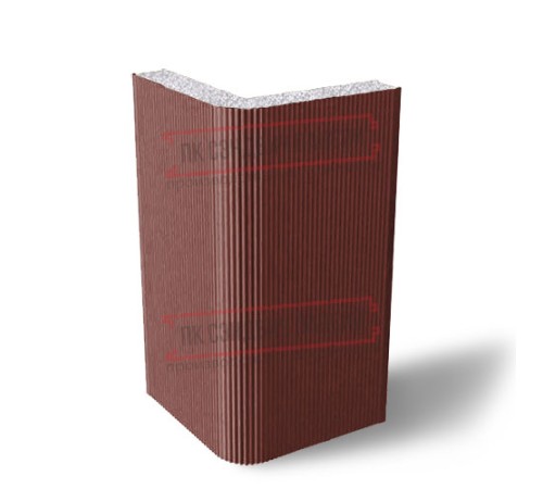 Угловая сэндвич-панель вертикальная из пенополистирола, 0.5/0.5, ширина 1000 мм, толщина 10 мм, RAL3009