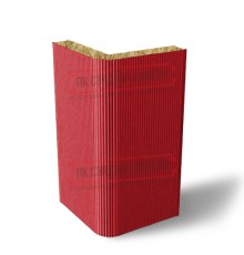 Угловая сэндвич-панель вертикальная из минеральной ваты, 0.5/0.5, ширина 1000 мм, толщина 20 мм, RAL3020