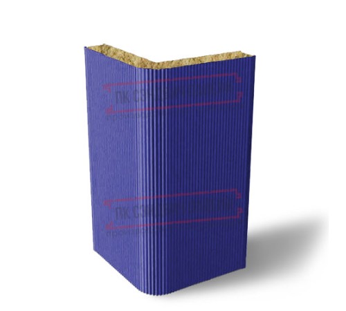 Угловая сэндвич-панель вертикальная из минеральной ваты, 0.5/0.5, ширина 1200 мм, толщина 30 мм, RAL5002