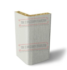 Угловая сэндвич-панель вертикальная из минеральной ваты, 0.5/0.5, ширина 1200 мм, толщина 30 мм, RAL9002