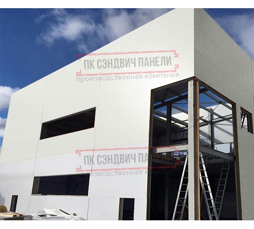 Угловая сэндвич-панель вертикальная из минеральной ваты, 0.5/0.5, ширина 1000 мм, толщина 20 мм, RAL9003