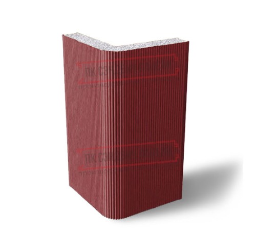 Угловая сэндвич-панель вертикальная из пенополистирола, 0.5/0.5, ширина 1000 мм, толщина 10 мм, RAL3011