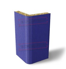 Угловая сэндвич-панель вертикальная из минеральной ваты, 0.5/0.5, ширина 1000 мм, толщина 20 мм, RAL5002