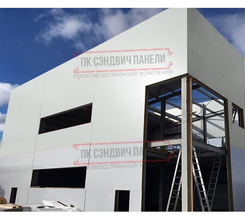 Угловая сэндвич-панель вертикальная из минеральной ваты, 0.5/0.5, ширина 1000 мм, толщина 100 мм, RAL7047