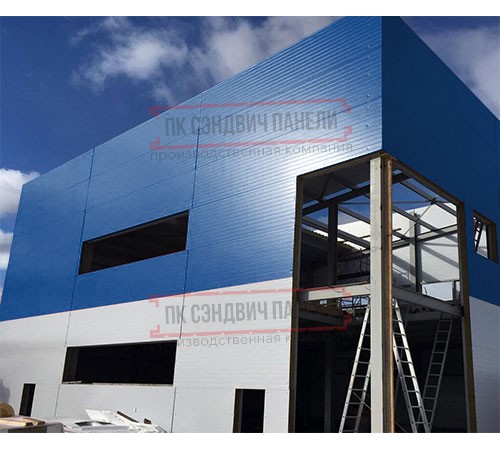 Угловая сэндвич-панель вертикальная из пенополиизоцианурата, 0.5/0.5, ширина 1200 мм, толщина 10 мм, RAL5005