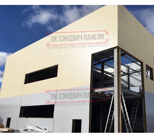 Угловая сэндвич-панель вертикальная из минеральной ваты, 0.5/0.5, ширина 1000 мм, толщина 10 мм, RAL1015