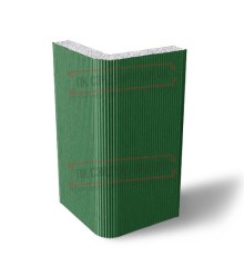 Угловая сэндвич-панель вертикальная из пенополистирола, 0.5/0.5, ширина 1200 мм, толщина 10 мм, RAL6002