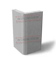 Угловая сэндвич-панель вертикальная из пенополистирола, 0.5/0.5, ширина 1200 мм, толщина 10 мм, RAL9006