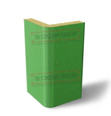 Угловая сэндвич-панель вертикальная из пенополиизоцианурата, 0.5/0.5, ширина 1000 мм, толщина 20 мм, RAL6018