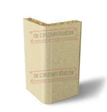 Угловая сэндвич-панель вертикальная из минеральной ваты, 0.5/0.5, ширина 1200 мм, толщина 10 мм, RAL1014