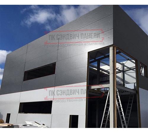 Угловая сэндвич-панель вертикальная из минеральной ваты, 0.5/0.5, ширина 1200 мм, толщина 20 мм, RAL7024