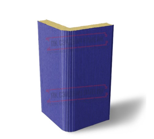 Угловая сэндвич-панель вертикальная из пенополиизоцианурата, 0.5/0.5, ширина 1200 мм, толщина 40 мм, RAL5002