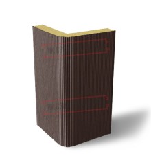 Угловая сэндвич-панель вертикальная из пенополиизоцианурата, 0.5/0.5, ширина 1200 мм, толщина 30 мм, RAL8017