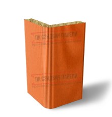 Угловая сэндвич-панель вертикальная из минеральной ваты, 0.5/0.5, ширина 1000 мм, толщина 20 мм, RAL2004