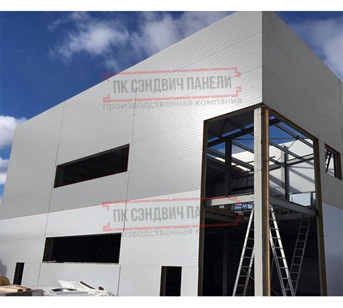 Угловая сэндвич-панель вертикальная из минеральной ваты, 0.5/0.5, ширина 1200 мм, толщина 10 мм, RAL7004