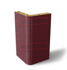 Угловая сэндвич-панель вертикальная из минеральной ваты, 0.5/0.5, ширина 1200 мм, толщина 10 мм, RAL3005