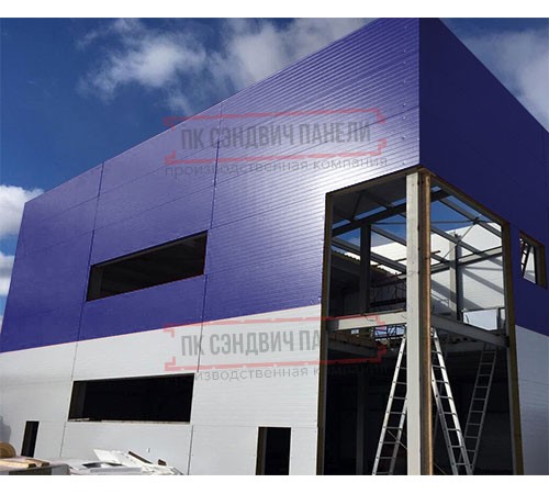 Угловая сэндвич-панель вертикальная из пенополиизоцианурата, 0.5/0.5, ширина 1000 мм, толщина 30 мм, RAL5002