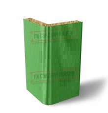 Угловая сэндвич-панель вертикальная из минеральной ваты, 0.5/0.5, ширина 1200 мм, толщина 20 мм, RAL6018