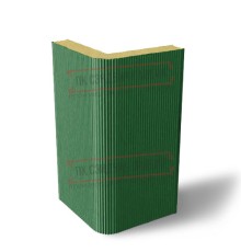 Угловая сэндвич-панель вертикальная из пенополиизоцианурата, 0.5/0.5, ширина 1000 мм, толщина 40 мм, RAL6002