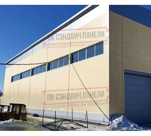 Горизонтальная угловая сэндвич-панель из пенополистирола, ширина 1000мм, толщина 200мм, 0.5/0.5, RAL1015