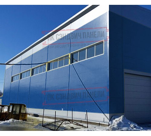 Горизонтальная угловая сэндвич-панель из пенополистирола, ширина 1000мм, толщина 80мм, 0.5/0.5, RAL5005