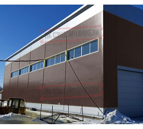 Горизонтальная угловая сэндвич-панель из пенополиуретана, ширина 1200мм, толщина 80мм, 0.5/0.5, RAL8017