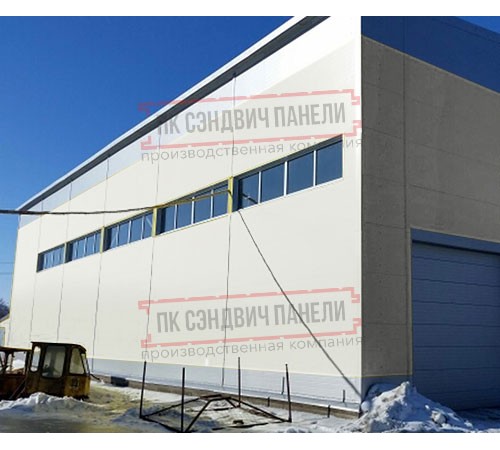 Горизонтальная угловая сэндвич-панель из пенополистирола, ширина 1000мм, толщина 200мм, 0.5/0.5, RAL9003