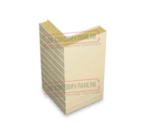 Горизонтальная угловая сэндвич-панель из пенополиизоцианурата, ширина 1000мм, толщина 60мм, 0.5/0.5, RAL1015