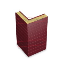 Горизонтальная угловая сэндвич-панель из пенополиизоцианурата, ширина 1000мм, толщина 220мм, 0.5/0.5, RAL3005