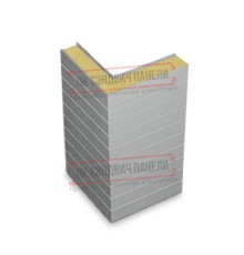 Горизонтальная угловая сэндвич-панель из пенополиизоцианурата, ширина 1200мм, толщина 220мм, 0.5/0.5, RAL9006