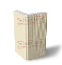 Угловая сэндвич-панель вертикальная из пенополистирола, 0.5/0.5, ширина 1200 мм, толщина 175 мм, RAL1015